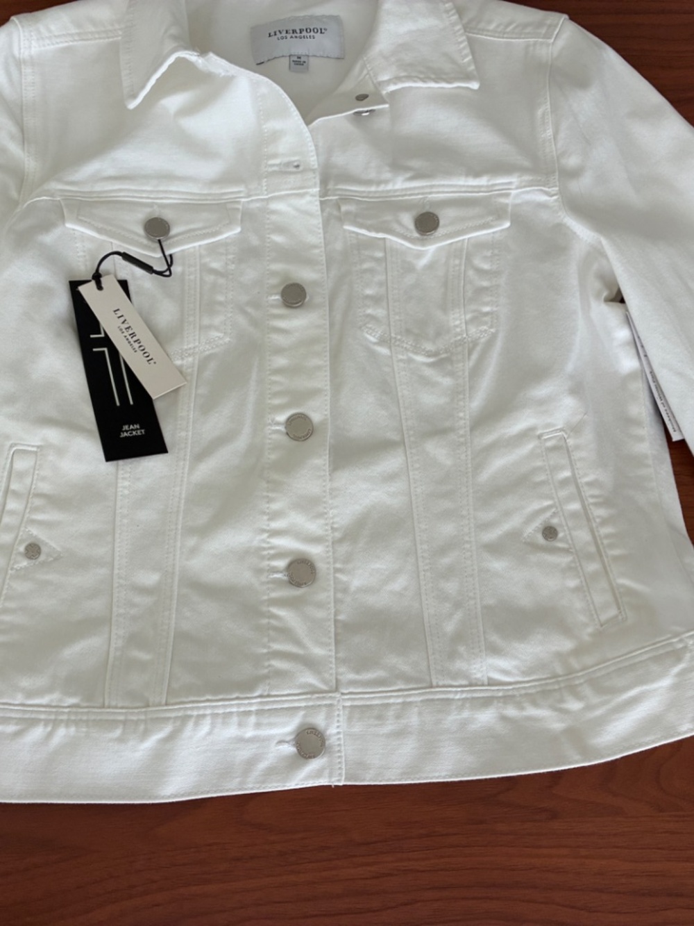 Liverpool White Stretch Denim Jacket NWT Medium - Picture 6 of 10